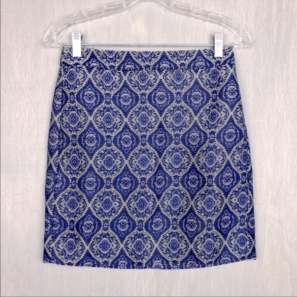 🌟 NWOT J. Crew jacquard mini skirt 00 blue